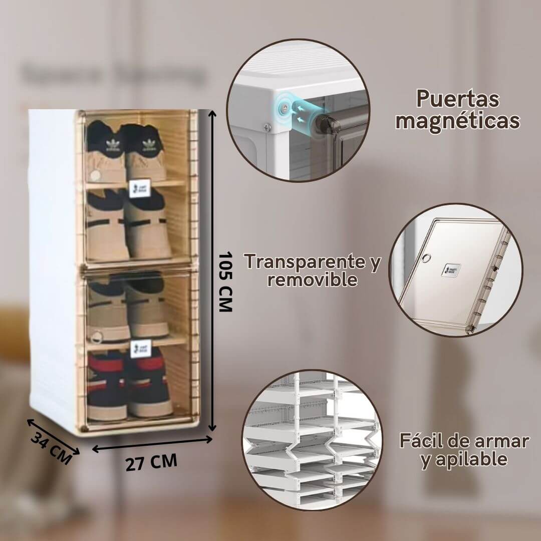 ORGANIZADOR FLEXIBLE SHOEBOX PREMIUM - 4 NIVELES CON DOS PUERTAS