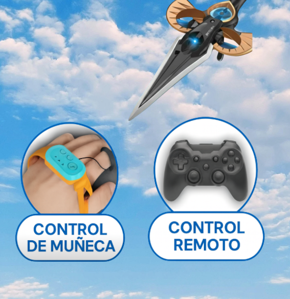 ESPADA VOLADORA CONTROL REMOTO 2025 (Vuela + Gira + Luces) – CUPÓN DE DESCUENTO