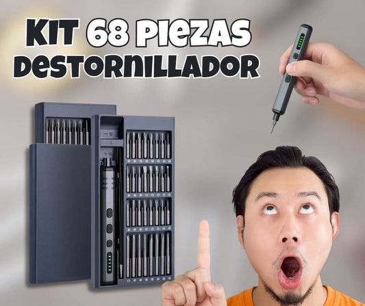 KIT 68 PIEZAS EN 1 - DESTORNILLADOR ELÉTRICO DE PRECISIÓN